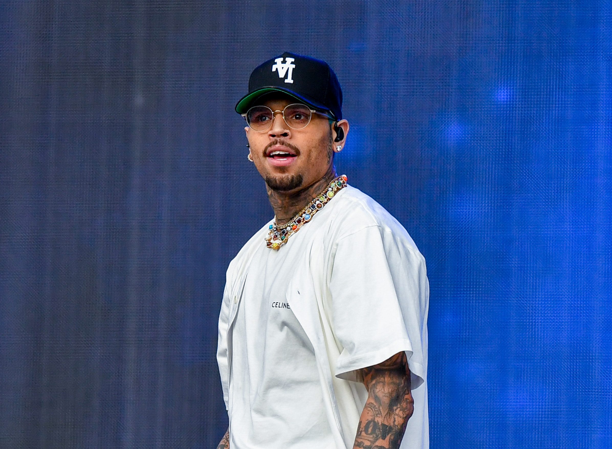 Chris Brown Checks Fan For Throwing Drink At Him During Breezy Bowl Concert