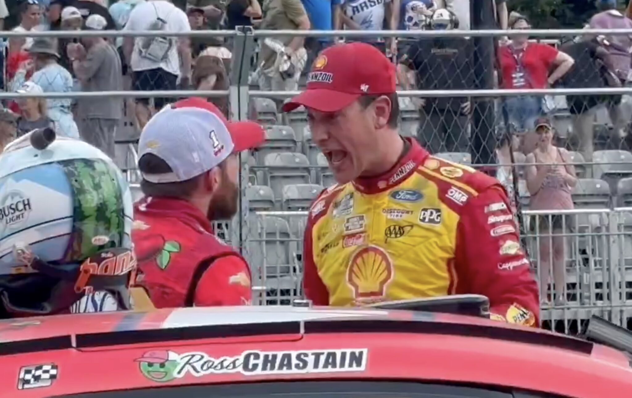 “He Just Does Dumb Stuff” – Joey Logano Wasn’t Happy After Getting Intentionally Wrecked By Ross Chastain At The Chicago Street Course